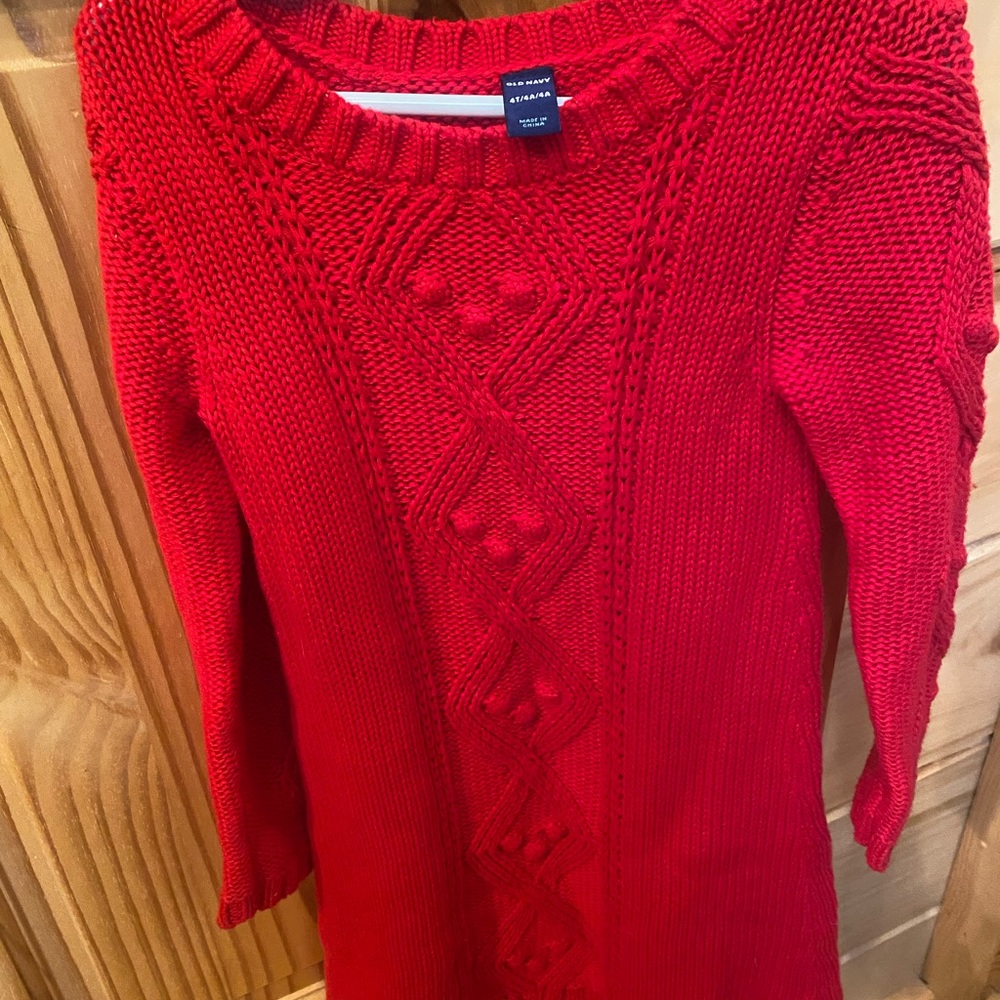 Old Navy toddler girls red sweater dress. Perfect for the holidays! Barely worn.